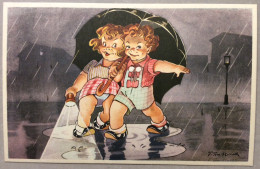 Bambini ... Sotto La Pioggia / Dis. V Tom Norelli - Cartes Humoristiques