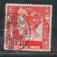 DUTCH INDIA INDIE INDE NEDERLANDS HOLLAND OLANDESI NETHERLANDS INDIES 1934 QUEEN WILHELMINA 80c USED USATO - Nederlands-Indië