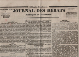 JOURNAL DES DEBATS 4 09 1836 - TURQUIE / MISRATA - BERNE DIETE FEDERALE - MEXIQUE - BANQUE ANGLETERRE - NAVIGATION PARIS - 1800 - 1849