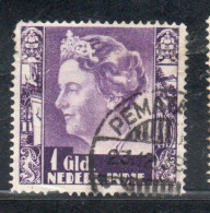 DUTCH INDIA INDIE INDE NEDERLANDS HOLLAND OLANDESI NETHERLANDS INDIES 1934 QUEEN WILHELMINA 1g USED USATO - Nederlands-Indië