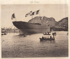 Messageries Maritimes Planche Gravure Mise à Flot Le Polynésien à La Ciotat - Bateau Paquebot - Altri & Non Classificati