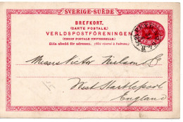 72757 - Schweden - 1894 - 10o GAKte PKXP 64B -> Grossbritannien - Briefe U. Dokumente