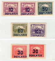 Tchécoslovaquie 1922 Mi  D 20 Ex (Yv TT 20 Ex), (MH) Lot Avec Timbre Taxe, Trace De Charniere - Unused Stamps