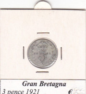 GRAN BRETAGNA 3 PENCE ANNO 1921  COME DA FOTO - F. 3 Pence