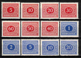 Tchécoslovaquie 1928 Mi  D 55-66 (Yv TT 55-66), (MH)* Trace De Charniere - Nuevos