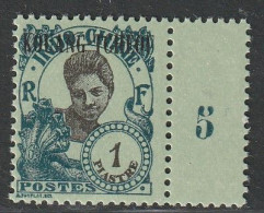 KOUANG TCHEOU - N°71 ** (1923) 1pi Vert-bleu Et Noir - Nuovi