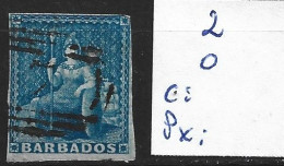 BARBADE 2 Oblitéré Côte 85 € - Barbados (...-1966)