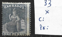 BARBADE 33 * Côte 80 € - Barbados (...-1966)