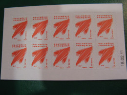 POLYNESIE YVERT CARNET N° 977 - 1 - PHIL@POSTE - AVEC DATE 15.02.11 - NEUF** -  LUXE - MNH - COTE 80,00 EUROS - Neufs