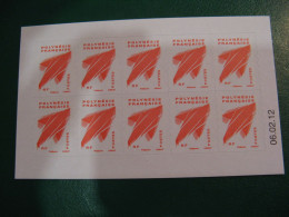 POLYNESIE YVERT CARNET N° 977 - 2 - PHIL@POSTE - AVEC DATE 06.02.12 - NEUF** -  LUXE - MNH - COTE 80,00 EUROS - Neufs