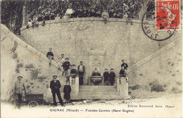 *CPA  - 34 - GIGNAC - La Fontaine Carrière - Animée - Gignac
