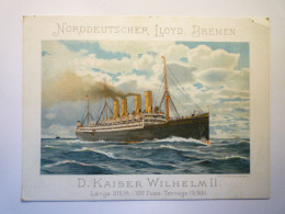 2023 - 3323  NORDDEUTSCHER LLOYD  -  BREMEN  D. KAISER WILHELM II   CONCERT PROGRAMM   1907   XXX - Programme