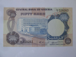 Nigeria 50 Kobo 1973 AUNC Banknote With Print Error See Pictures - Nigeria