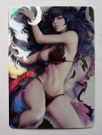 CARTE SEXY GIRL MANGA MINT HOLO PRISM Girl Waifu League Of Legends - Ahri - Marvel