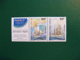 POLYNESIE YVERT POSTE ORDINAIRE N° 531/532 AVEC INTERCALAIRE - TIMBRES NEUFS** -  LUXE - MNH - COTE 5,40 E - Neufs