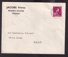 DDEE 800 -- Enveloppe TP Moins 10 % Surcharge Locale BRAINE L'ALLEUD 1946 - Entete Jacobs Frères - 1946 -10%