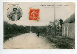 72 CIRCUIT De La SARTHE 1906 De Berfay à Vibraye Jeune Femme Route La Cote Saint Sauveur écrite 1908 Timb  D14  2023 - Le Mans