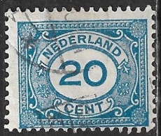 Breukje In De Kaderlijn Links In 1921-22 Cijferzegels 20 Cent Blauw NVPH 109 - Variedades Y Curiosidades