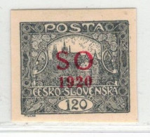 Tchécoslovaquie-Silesie 1920 Mi 20 A  (Yv 13), (MH)* Trace De Charniere, Couleur Gris Claire - Unused Stamps