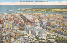 AIR VIEW OF HAVANA, CUBA SHOWING CAPITOL ~ A VINTAGE POSTCARD #2351115 - Cuba