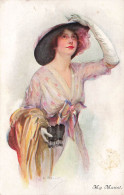 ARTS - Peintures Et Tableaux - Une Jolie Dame Des Jumelles - My Mascot. - Carte Postale Ancienne - Paintings