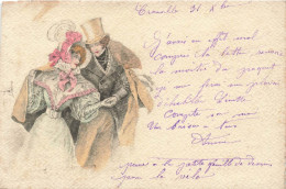 ARTS - Peintures Et Tableaux - Un Couple De Noble Personne - Carte Postale Ancienne - Pintura & Cuadros