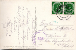 72765 - Bund - 1951 - 10Pfg Posthorn Waag Paar A AnsKte KONSTANZ -> Oesterreich, M Oesterr Zensur - Lettres & Documents