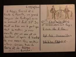 CP Pour La FRANCE TP VENDEDOR DE LOUCA 50 Paire OBL. NELAS Et Datée 09/08/2000 - Storia Postale