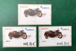 España Spain 2003, ATM ETIQUETA, DKW Con Sidecar 1938, Etiqueta Blanca Y 2 Atms EPELSA Valor Mínimo, Nuevos ** - Vignette [ATM]