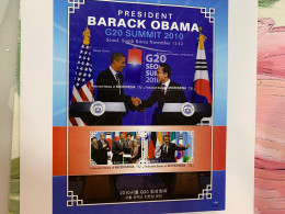 Korea Stamp MNH President South Korea And USA G20 Summit MNH 2010 Micronesia Barack Obama - Corée Du Sud