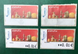 España Spain 2004, ATM ETIQUETA, Red Life 1, 2 Etiquetas Blancas (UNA QUEMADA!), 2 Atm Valor Mínimo EPELSA, Nuevos ** - Timbres De Distributeurs [ATM]