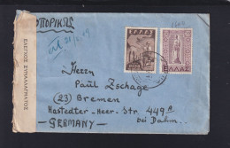 Griechenland Greece Briefkuvert Nach Bremen Zensur - Storia Postale