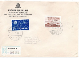 72770 - Island - 1968 - 7,50Kr Fernmeldeunion MiF A R-Bf REYKJAVIK -> Westdeutschland - Andere & Zonder Classificatie