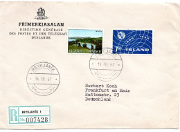 72771 - Island - 1967 - 7,50Kr Fernmeldeunion MiF A R-Bf REYKJAVIK -> Westdeutschland - Sonstige & Ohne Zuordnung