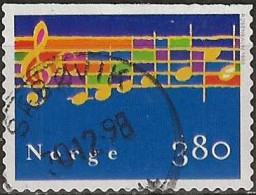 NORWAY 1998 Christmas - 3k.80 - Music Score (blue Background) FU - Gebraucht