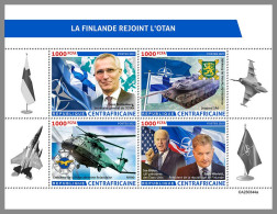 CENTRAL AFRICAN 2023 MNH Finland Joins NATO Beitritt M/S – OFFICIAL ISSUE – DHQ2348 - OTAN