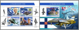 CENTRAL AFRICAN 2023 MNH Finland Joins NATO Beitritt M/S+S/S – IMPERFORATED – DHQ2348 - NATO