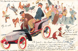 ILLUSTRATEUR - Chauffard - Foule En Colère - Carte Postale Ancienne - Otros & Sin Clasificación