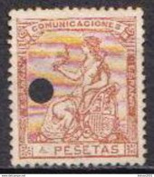 Spain Used Stamp From 1873 With Punched Hole - Oblitérés