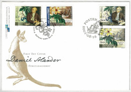 Schweden / Sverige 2001, FDC Daniel Solander, Botaniker, James Cook, Gemeinschaftsausgabe Australien - Naturaleza