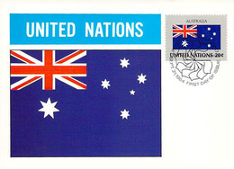 UNITED NATION CARTE MAXIMUM   DRAPEAU FLAG - AUSTRALIA - Autres & Non Classés