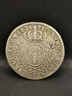 1/10 ECU ARGENT 1726 Z GRENOBLE AUX BRANCHES D'OLIVIER LOUIS XV 47194 EX. FRANCE - 1715-1774 Louis  XV The Well-Beloved