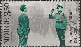 NORWAY 1995 50th Anniversary Of Liberation Of Norway - 3k50 - German Commander Saluting Terje Rollem (Home Guard) FU - Gebraucht