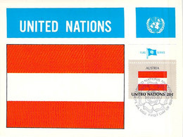 UNITED NATION CARTE MAXIMUM   DRAPEAU FLAG - AUSTRIA - Autres & Non Classés