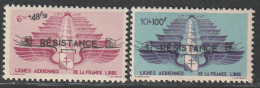 LEVANT - Poste Aérienne N°8/9 ** (1943) Surcharge "résistance" - Nuevos