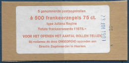 NVPH 952-956 - Juliana Regina - Deksels Van Doosjes Van 5 Genummerde Rollen - 75-1,00-2,00-2,50 - Other & Unclassified