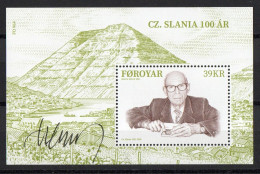 Martin Mörck. Faroe Islands 1921. Czeslaw Slania 100 Years Anniversary. Souvenir Sheet MNH. Signed. - Faroe Islands