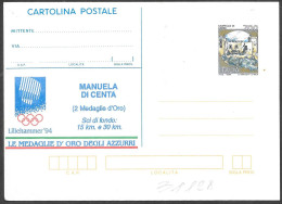 Italia/Italy/Italie: Intero, Stationery, Entier, Sci Di Fondo 15 E 30 Km, Cross-country Skiing 15 And 30 Km, Ski De Fond - Winter 1994: Lillehammer