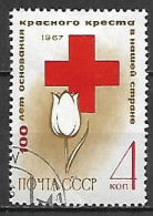 URSS   /    RUSSIE     -       1967 .   CROIX - ROUGE   /  TULIPE    -     Oblitéré - Red Cross