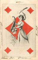 CARTE A JOUER Dame De Carreau - Cartas